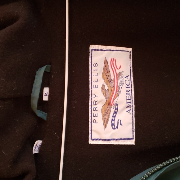 Vintage Perry Ellis America Green Jacket With Hood Size M - Picture 4 of 10